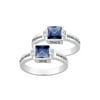 Freestyle, Women's Sterling Silver Square Birthstone & Diamond Class Ring, Personalized, High School or College Graduation