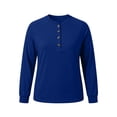 thumbnail image 3 of LEKWK Plus Size Tops for Women Long Sleeve Crew Neck Henley Shirts Fall Winter Relaxed Fit Workout Tops Gym Running Activewear,Size L-5XL, 3 of 6