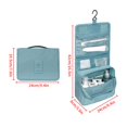 thumbnail image 3 of Cosmetics Storage Bag Travel Hanging Makeup Bag Portable Foldable Toiletry Organizer Pouch  Blue Flower, 3 of 8
