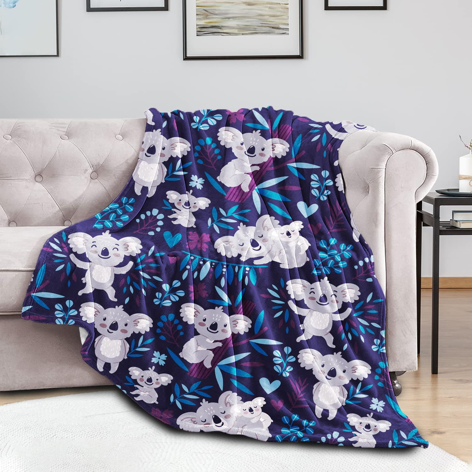Koala Throw Blanket Cute Koalas Print Blanket for Kids Adult Soft