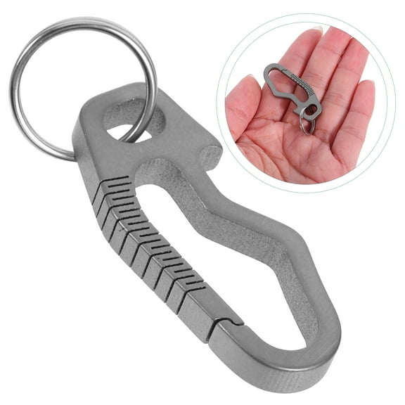 Worgeous Mini Titanium Alloy Keychain Clip Outdoor Hook Waist Hanging Flashlight Hook Lightweight Metal Buckle For Camping Hiking Backpacking Key Holder