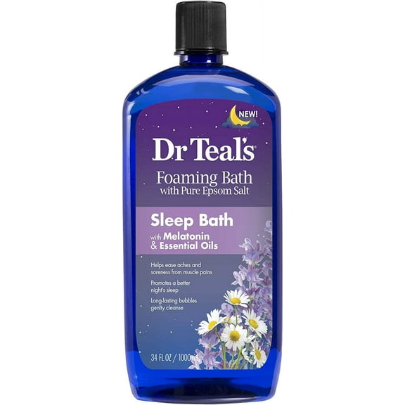 Dr. Teal's Melatonin Sleep Soak with Essential Oil Blend Foaming Bath 34 oz