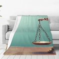 thumbnail image 4 of Salouo Vintage Brass Balance Scale Print Bed Blankets,Flannel Blanket Comfortable Air Conditioning Blanket Lightweight Blanket for Sofa Bed Travel & Couch -60"x50", 4 of 8