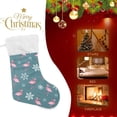 thumbnail image 4 of Coolnut Xmas Flamingo Christmas Stockings Snow Snowflake Christmas Presonalized Large Stocking Sock, Set of 1 Xmas Party Winter Decor Candy Bag Family Holiday Gift, 17.7 Inch, 4 of 7