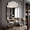 As shown5, variant on LHKJ 43" Mirrored Console Table with Curved Stone-Inlaid Legs, Silver Glam Entryway