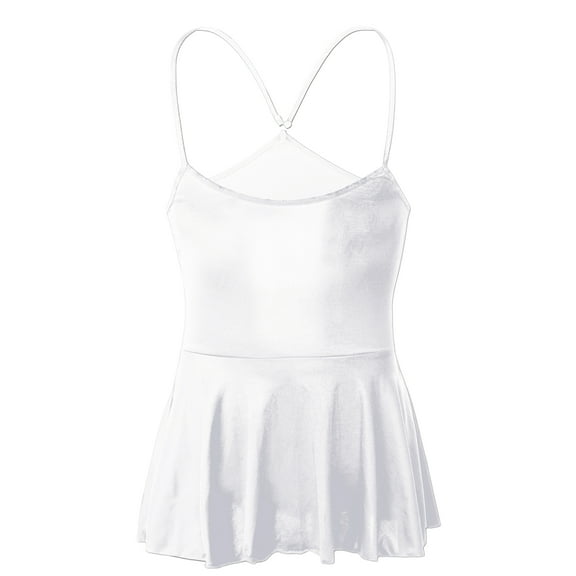 Ausing Men's Cross-Dressing Lingerie Mini Dress Spaghetti Strap Scoop U Neck Nightdress Nightgown White One Size