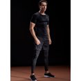 thumbnail image 6 of Cadmus Men's 3 Pack Compression Baselayer Athletic Workout T Shirts ,Black & Black & Black,XX-Large, 6 of 7