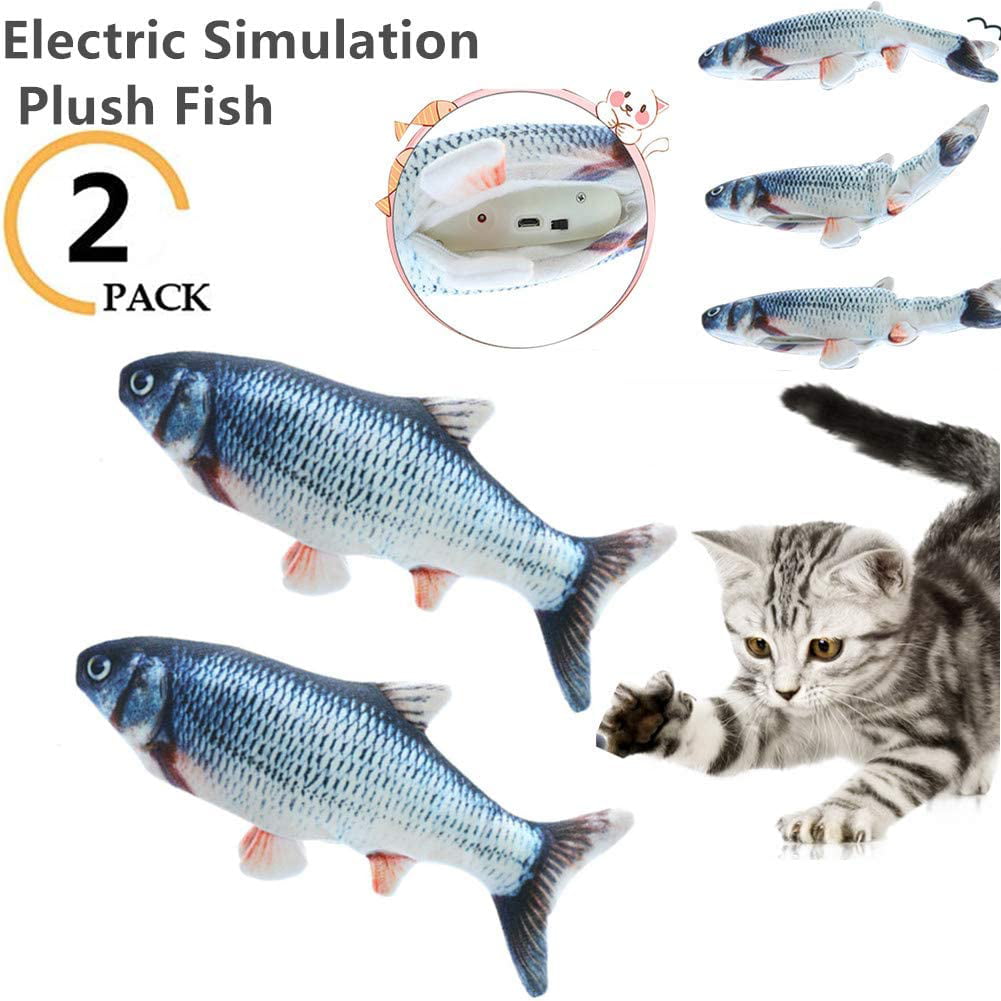 Aidas best Catnip Toys Cat Toys Simulation Fish Shape Doll Interactive Pets Pillow Chew Bite Supplies for Cat Kitty Kitten Puppy Fish Flop Toy Catnip Crinkle Toys 