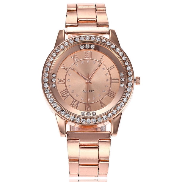 Gorgeous Rose Gold Rhinestone Watch SKMEI Watches for Women Analog Quartz Waterproof Wristwatch  main image 4