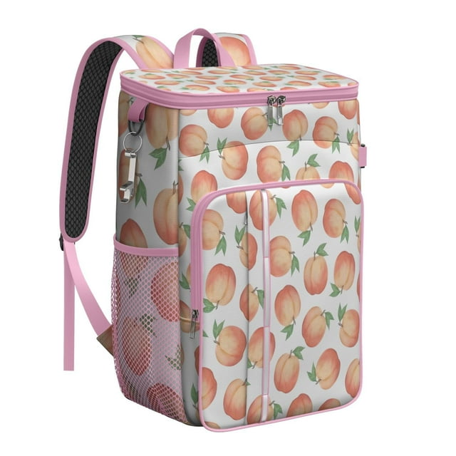 Bright Lemon Print Insulated Backpack Cooler, Leakproof Lunch Bag for Tropical Getaways and Road Trips