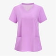 thumbnail image 7 of LYMAYTER V-Neck Medical Scrub Tops for Womens Solid Color Medical Workwear Quick-Dry Scrub Tops for S-2XL, 7 of 7