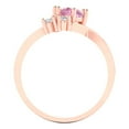 thumbnail image 4 of 0.87 ct Round Cut Simulated Pink Diamond 3 Stone 14K Rose Gold Womens Engagement Ring, 4 of 8