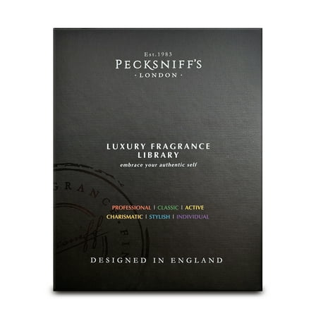 Pecksniff’s Men’s Luxury Fragrance Library Gift Set – 6x10ml Eau de Toilette Collection – Luxury Cologne Sampler, Made in England