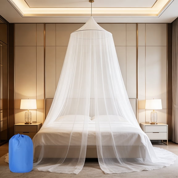 Mosquito Net Bed Canopy for Girls,King Canopy Bed Curtains Full Queen Size from Ceiling,Dome Mosquito Netting Bed Tent Twin Girls Princess Canopy Bed White Decor for Baby Crib,Kid Bed and Adult Beds