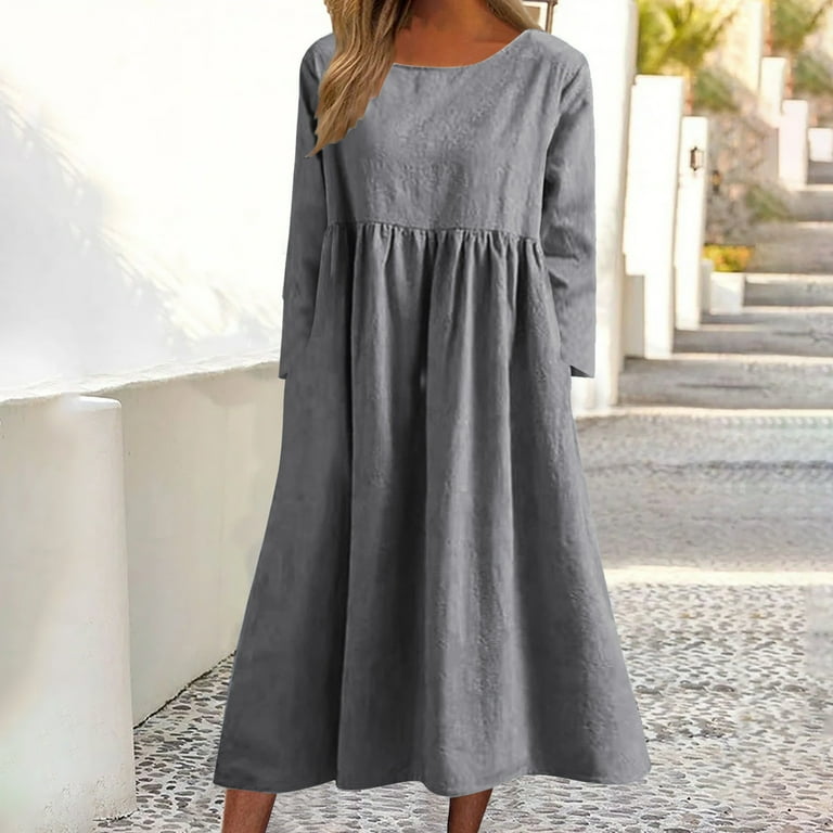 Lindreshi Fall Dresses for Women 2026 Homecoming Dresses Women Color Long Sleeved Round Neck Dress with Pocket - Walmart.com Lindreshi Fall Dresses for Women 2026 Homecoming Dresses Women Color Long Sleeved Round Neck Dress with Pocket - Walmart.com