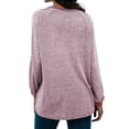 thumbnail image 4 of Uhndy Women's Knitwear Color Block Front Chest Button Crew Neck Long Sleeve Tops Red S, 4 of 5