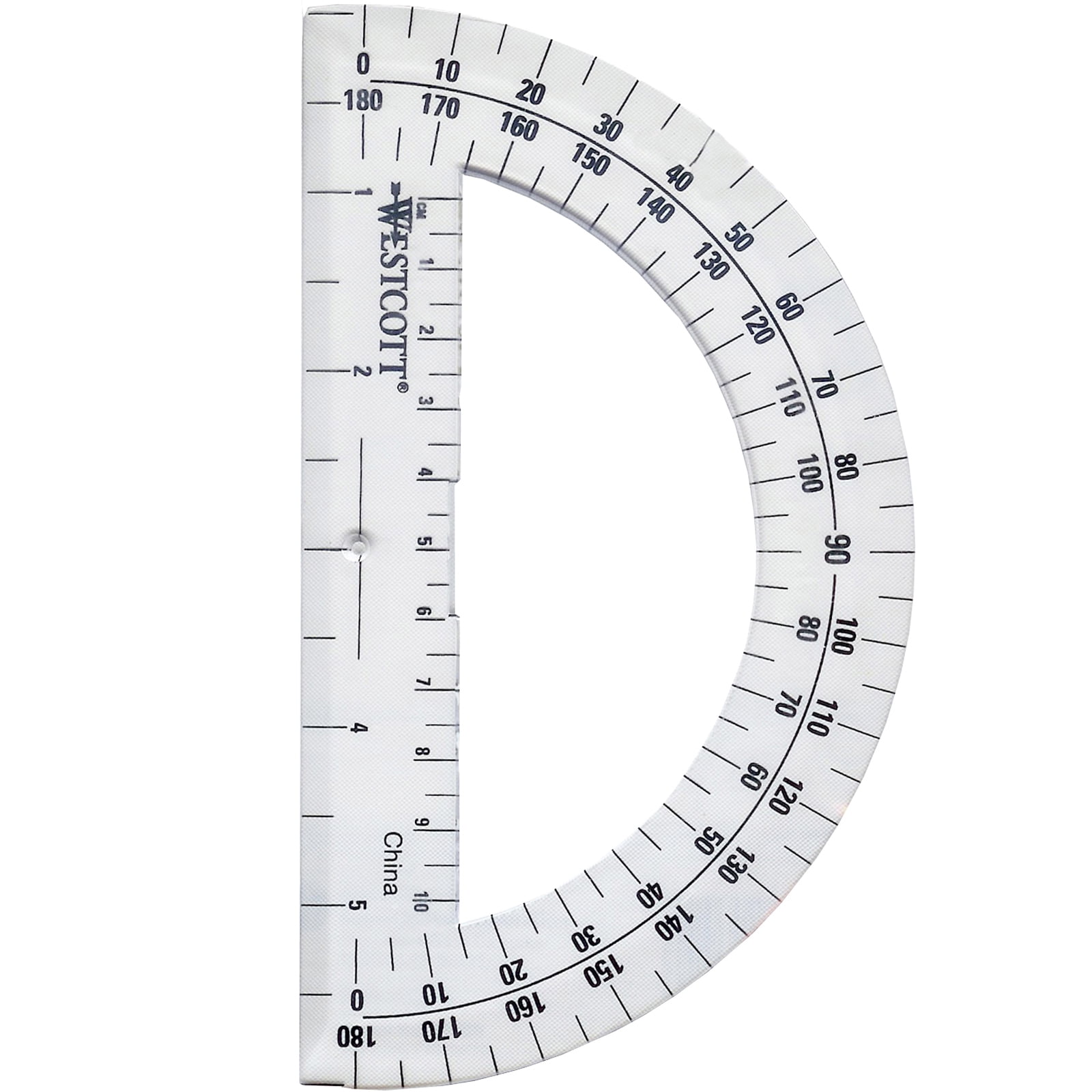 Westcott Protractor 6", 180 degree, Clear, Pack of 36