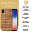 thumbnail image 7 of Case Yard Wooden Case Outside Soft TPU Silicone, Slim Fit Shockproof Wood Protective Phone Cover for Girls Boys Men and Women, Supports Wireless Charging Aztec Pattern Design case for iPhone-X, 7 of 7