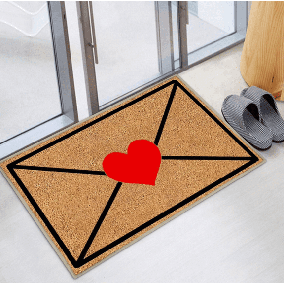 Taicans Valentines Door Mat Coir 15.7x23.6in, Romantic Love Heart Welcome Mat, Valentines Front Door Mat Outdoor Entrance Doormat,Valentines Day Decor Floor Mats Rugs For Bedroom