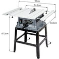 thumbnail image 5 of Lumiparty 10 Inch 15 Amp Portable Table Saw with Stand, 90°Cross Cut & 0-45°Bevel Cut, Adjustable Depth, Multifunctional Table Saw for Woodworking, Gray, 5 of 7