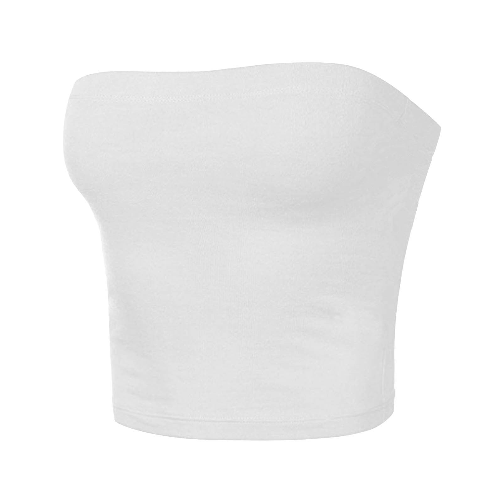 Besolor Women's Crop Top Sleeveless Stretchy Solid Color Going out Strapless Tube Top Basic Bandeau for Summer