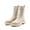BEIGE-PU, variant on Women's Knit Chelsea Platform Ankle Boots