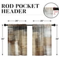 thumbnail image 2 of Farmhouse Kitchen Curtains Brown Abstract Window Curtains Short Tier Curtains Over Sink, Modern Art Painting Decor Rod Pocket Window Drapes Set of 2 (26x36 Inch), 2 of 6
