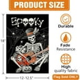 thumbnail image 2 of Halloween Gothic Skeleton Decorative Garden Flag, Spooky Black Jack O Lantern Pumpkin Skull Guitar Yard Outside Home Decorations, Spider Web Bat Holiday Outdoor Small Decor Double Sided 12x18, 2 of 6