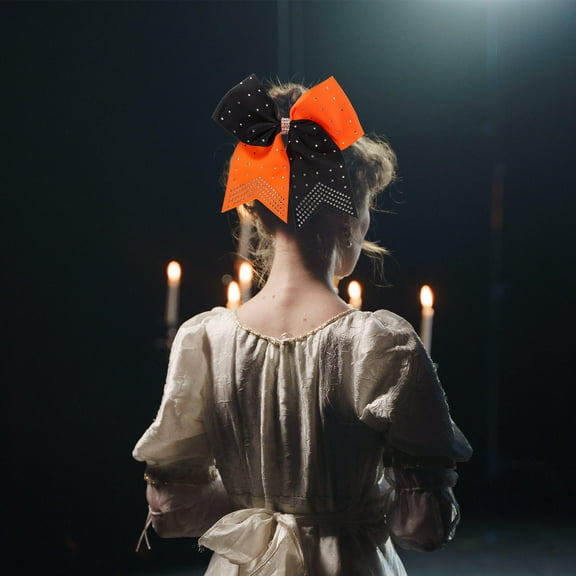 SOPOTUTU 4-Pack Elastic Bow Hair Ties for Daily Use, Cheerleader Style Multi-Colored Hair Bands