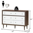 thumbnail image 2 of Costway 6 Drawer Dresser Wood Chest of Drawers Storage Freestanding Cabinet Organizer, 2 of 12