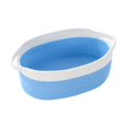 thumbnail image 3 of Cesta de cuerda de algodón, cesta decorativa para juguetes de perros, cesta tejida multiusos con asa, cesta vacía para regalos, aperitivos, guardería azul, 3 of 8