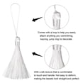 thumbnail image 3 of Unique Bargains 6.5' Silky Bookmark Tassels with Loop for DIY Craft Accessory, 8Pack White, 3 of 5