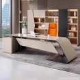 thumbnail image 3 of Computer Counter L Shape Work Table Corner Desktop Executive Office Desk Luxury Meeting Tavolo Scrivania Ufficio Furniture My Lux Decor Round, 3 of 24