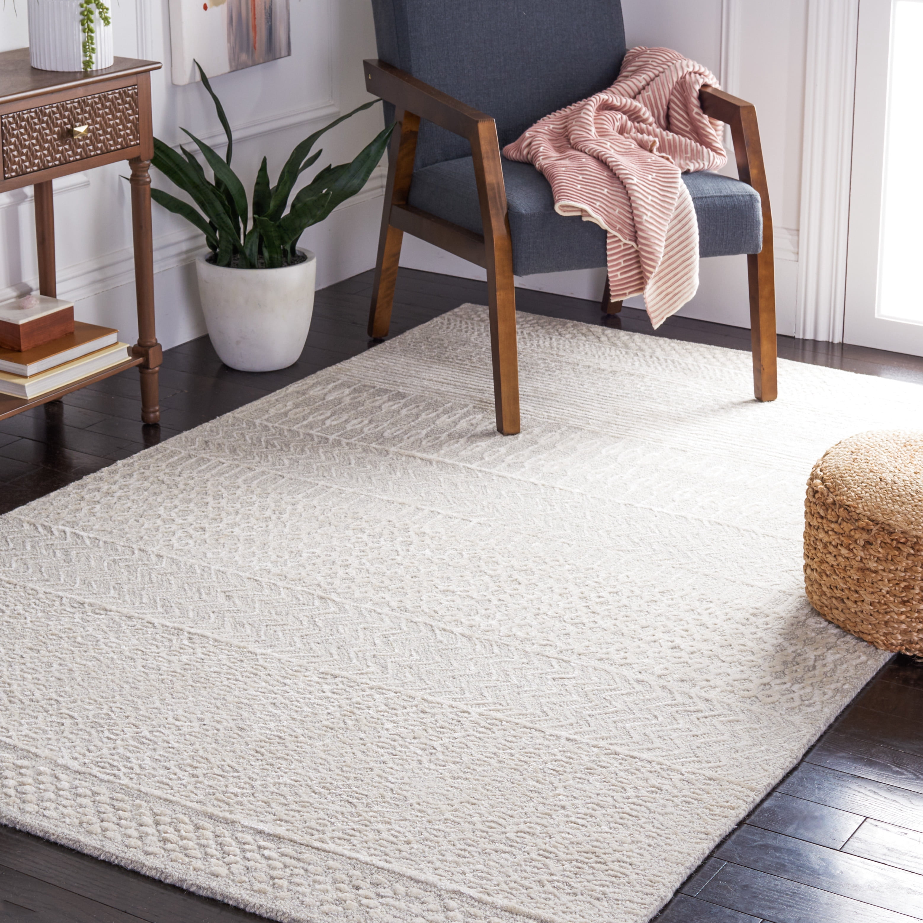 SAFAVIEH Glamour Andreas Geometric Area Rug, Grey/Ivory, 5' x 8'