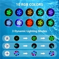 thumbnail image 3 of 2 luces LED impermeables para buceo, IP68, impermeables, multicolor, RGB, luces de piscina con control remoto, luces LED para piscina para niños, base de jarrón, jardín, bañera, acuario, estanques (c JAMW Sencillez, 3 of 5
