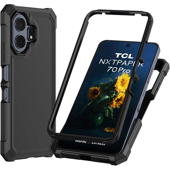 For TCL NXTPAPER 70 Pro T807W Premium Tough Hybrid Cell Phone Cover Case - TF Black