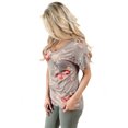 thumbnail image 4 of Women Floral Print Short Sleeve V Neck Tee Shirt, 4 of 6