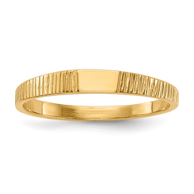 14K Yellow Gold Polished & Ridged Baby Ring