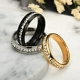 thumbnail image 3 of Men Women's Clear CZ All Around Eternity Ring Gold Plated Stainless Steel Wedding Ring Band - Size 7, 3 of 5