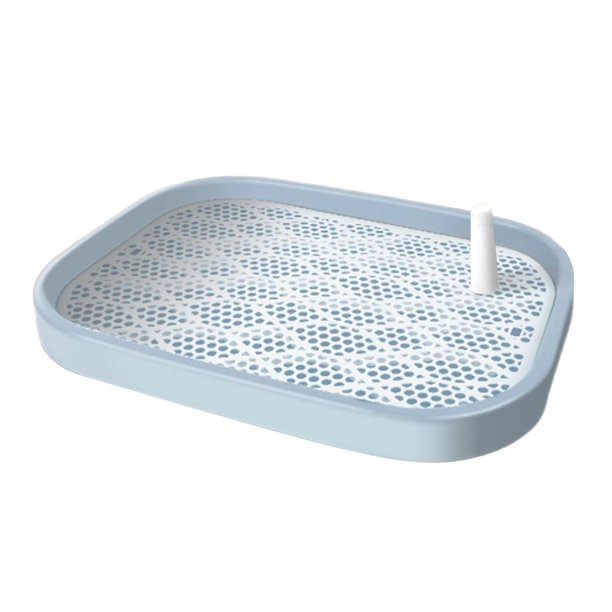 Herramienta de limpieza para el baño del perro, orinal portátil para cachorros, almohadilla de entrenamiento para exteriores Azul blanco