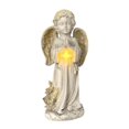 thumbnail image 2 of Estatua de ángel de jardín con energía solar de resina de 11,8 pulgadas de alto para patio, regalo de condolencia, decoración de cementerio multiusos, 2 of 9
