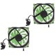 thumbnail image 1 of 2 ventiladores de refrigeración de apertura de caja de ordenador de 12 V con rodamiento de aceite y 8 pies de amortiguación, color verde, 1 of 8