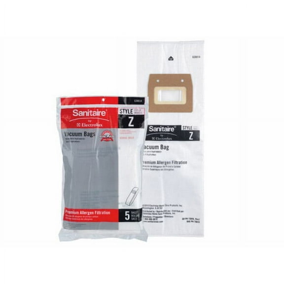 Eureka Sanitaire Style Z, Synthetic Upright Vacuum Paper Bags 5 pK # 63881, 63881A
