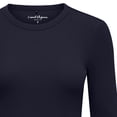 thumbnail image 3 of ONLY Camiseta de manga larga de canalé para mujer - ONLVAL O-NECKT SWEAT, cuello redondo, corte regular, algodón elástico, lisa Azul oscuro XL (X-Large), 3 of 3