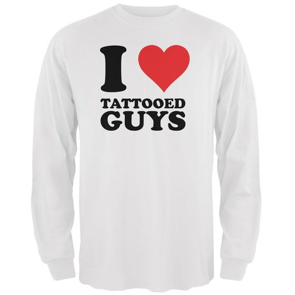 I Heart Tattooed Guys White Adult Long Sleeve T-Shirt