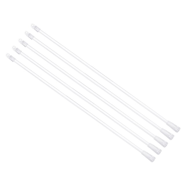 Reemplazo de varilla de persianas de 5 paquetes de 17", varilla de inclinación de acrílico con gancho y agarre, varilla de persiana vertical para accesorio de apertura de cortinas de ventana, clara