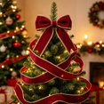 thumbnail image 6 of 1 Roll Christmas Velvet Ribbon, 6cm Wide x 2 Meter Soft Plush Velvet Ribbon with Gold Edge for Christmas Gift Wrapping Wreath Tree Hair Bow DIY Decor, Clearance Burgundy Wine, 6 of 6