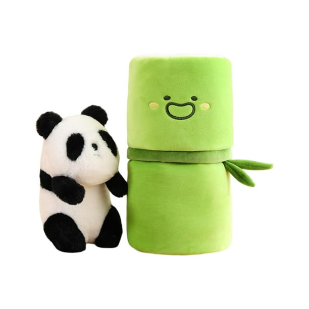 Lindo muñeco de panda de tubo de bambú, juguete de peluche, cómodo y tierno para abrazar a los niños. silencio