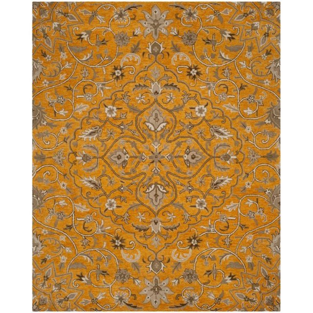 Safavieh Bella 4' X 6' Hand Tufted Wool Pile Rug in Gold and Taupe