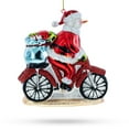 thumbnail image 2 of Snowman Biker on the Road Glass Christmas Ornament, 2 of 5